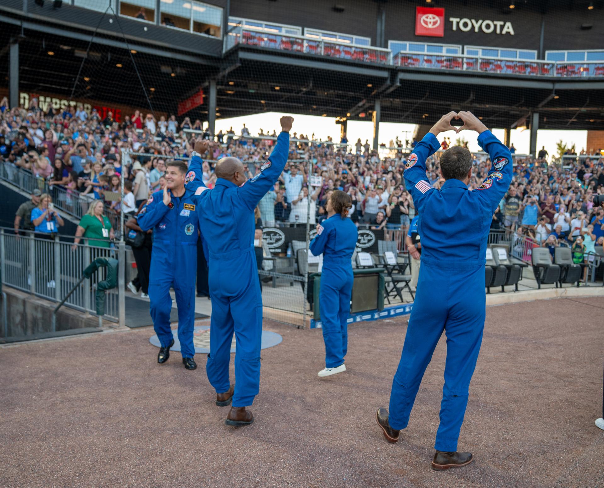 The crew of NASA’s Artemis II mission – NASA astronauts Reid Wiseman, Victor Glover, and Christina Koch, and CSA (Canadian Space Agency) astronaut Jeremy Hansen –visited Huntsville, Alabama, Monday, Aug. 31, where they joined thousands of attendees for a special public event celebrating their historic mission. Held at Toyota Field in Madison, Alabama, the event gave the crew an opportunity to share firsthand experiences from their journey, reflect on their time in space, and connect with the community through an engaging question-and-answer session.